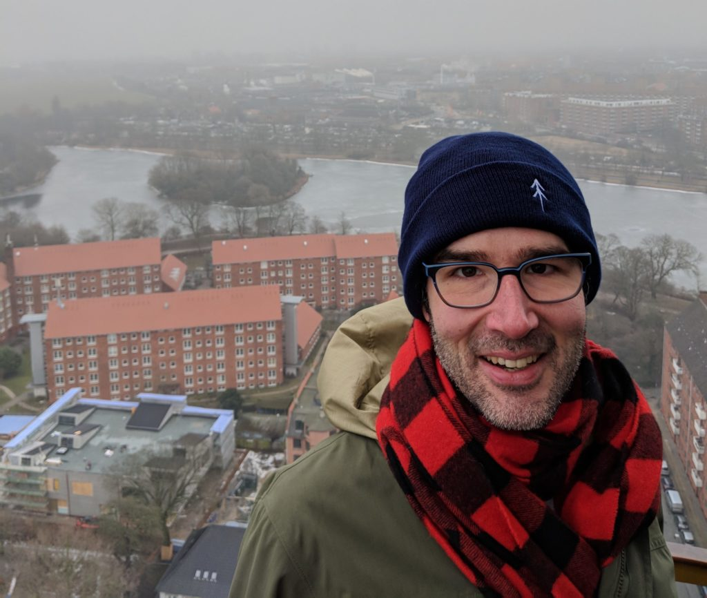 Damien Dabrowski high above Copenhagen, Denmark.